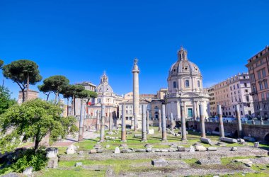 Trajan's Column and Trajan's Forum located in Rome; Italy.