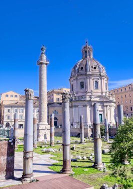 Trajan's Column and Trajan's Forum located in Rome; Italy.