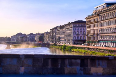 A view along the Arno River in Florence, Italy.