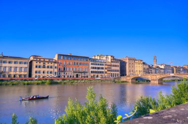 A view along the Arno River in Florence, Italy.