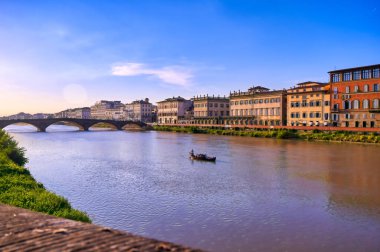 A view along the Arno River in Florence, Italy.