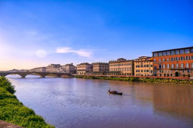 A view along the Arno River in Florence, Italy.