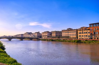 A view along the Arno River in Florence, Italy.