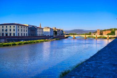 A view along the Arno River in Florence, Italy.
