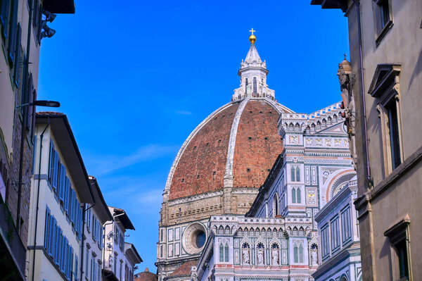 A daytime view of the Florence Cathedral located in Florence, Italy.