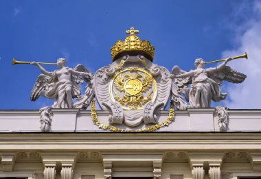 Viyana, Avusturya - 19 Mayıs 2019 - Hofburg Sarayı Avusturya 'nın Viyana kentinde bulunan Habsburg hanedanlığından bir saray kompleksi..