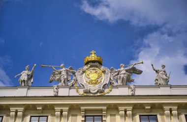 Viyana, Avusturya - 19 Mayıs 2019 - Hofburg Sarayı Avusturya 'nın Viyana kentinde bulunan Habsburg hanedanlığından bir saray kompleksi..