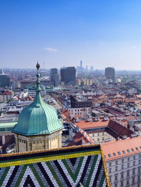 Viyana, Avusturya 'nın St. Stephen Katedrali' nden havadan görünüşü.