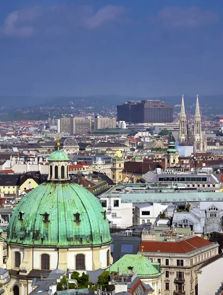 Luchtfoto Van Wenen Oostenrijk Vanuit Stephansdom — Stockfoto