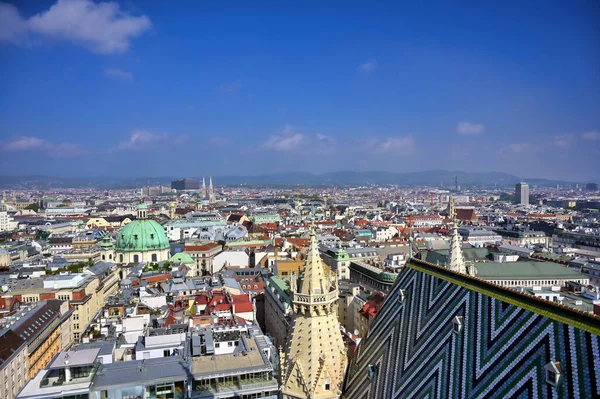 Eine Luftaufnahme Von Wien Österreich Vom Stephansdom — Stockfoto