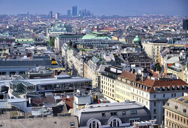 Eine Luftaufnahme Von Wien Österreich Vom Stephansdom — Stockfoto
