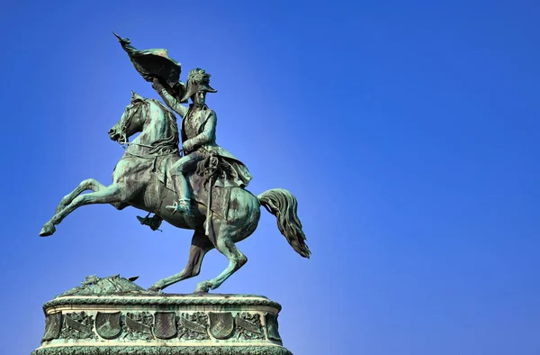 奥地利维也纳 2019年5月18日 奥地利维也纳霍夫堡宫前的马术雕像查尔斯大公 — 图库照片