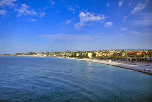 Promenade Des Anglais Mar Mediterráneo Niza Francia Largo Riviera Francesa —  Fotos de Stock