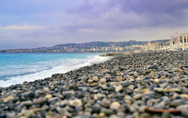 Променад Антуан Находится Средиземном Море Ницце Франция Вдоль Французской Ривьеры — стоковое фото