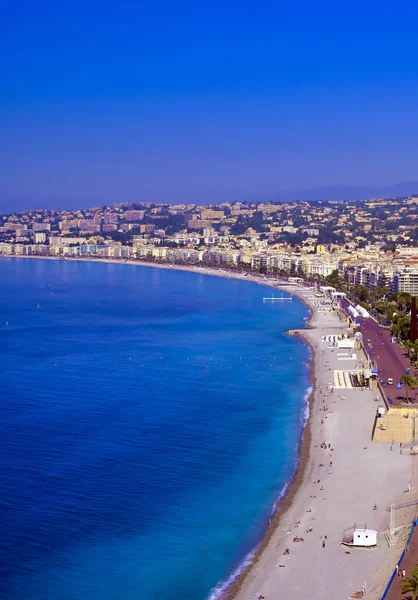 Die Promenade Des Anglais Mittelmeer Bei Nizza Frankreich Der Französischen — Stockfoto