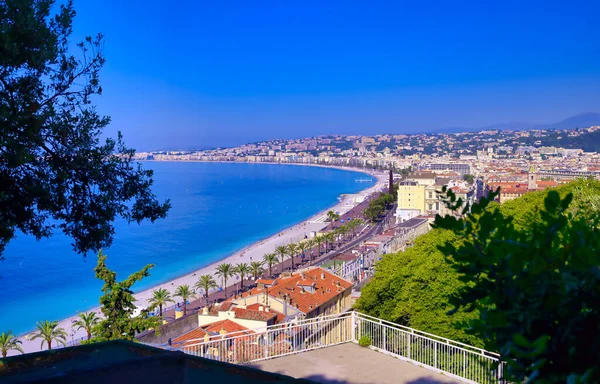 Promenade Des Anglais Mediterranean Sea Nice Franciaország Francia Riviéra Mentén — Stock Fotó