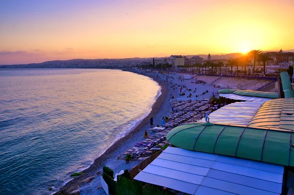 Nicea Francja Czerwca 2019 Promenada Anglików Nad Morzem Śródziemnym Nicei — Zdjęcie stockowe
