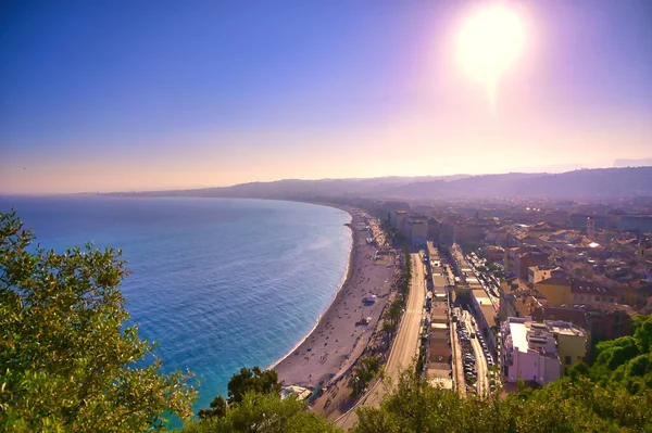 Promenade Des Anglais Mediterranean Sea Nice France French Riviera — Stock Photo, Image