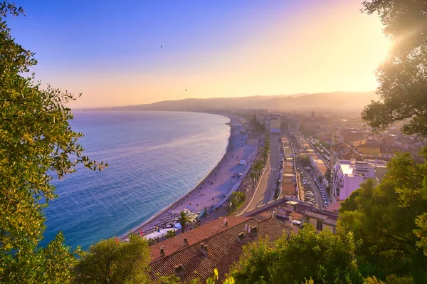 Promenade Des Anglais Mediterranean Sea Nice France French Riviera — Stock Photo, Image