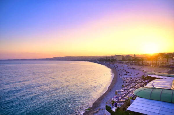 Promenade Des Anglais Sur Mer Méditerranée Nice France Long Côte — Photo