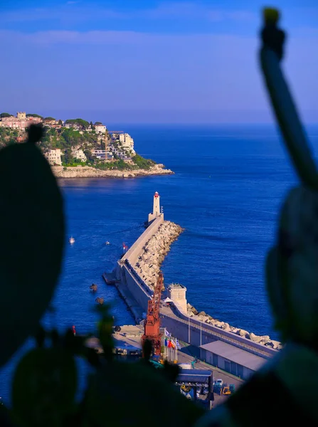 Lighthouse Port Nice Mediterranean Sea Nice France French Riviera — Stock Photo, Image