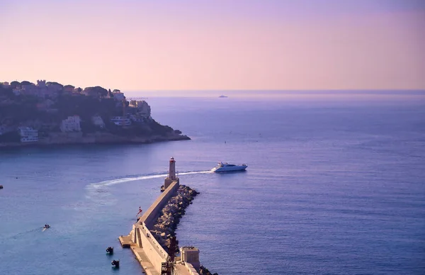 Lighthouse Port Nice Mediterranean Sea Nice France French Riviera — Stock Photo, Image