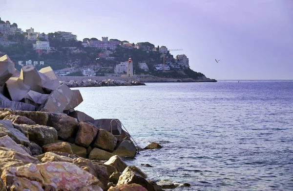 Coastline Mediterranean Sea Nice France French Riviera — Stock Photo, Image