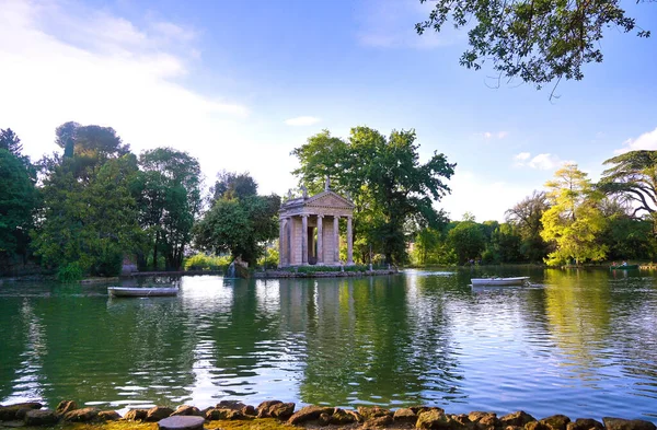 Die Ruinen Des Äskulapstempels Garten Der Villa Borghese Rom Italien — Stockfoto
