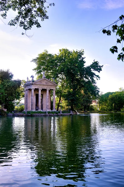 Die Ruinen Des Äskulapstempels Garten Der Villa Borghese Rom Italien — Stockfoto
