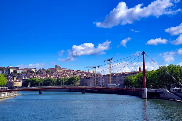 Lyon Fransa Saone Nehri Boyunca Uzanan Mimari — Stok fotoğraf