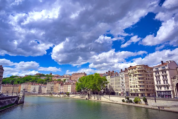 Lyon Francia Arquitectura Largo Del Río Saone —  Fotos de Stock