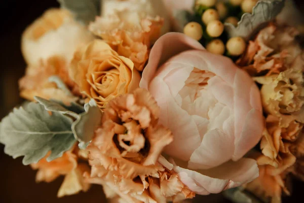 Strauß Hochzeit Braut Hintergrund Isoliert Weiß Schön Blumen Blumen Grün — Stockfoto