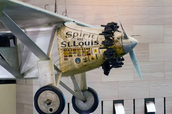 Vliegtuigen van de Spirit of St. Louis van Charles Lindbergh op de Smiths Stockafbeelding