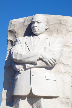 Washington DC 3 Nisan 2019 Martin Luther King Jr. Anıt West Potomac Park Washington DC 'de bulunmaktadır. Sivil Haklar Hareketi lideri Martin Luther King 'in heykeli heykeltraş Lei Yixin tarafından oyuldu.