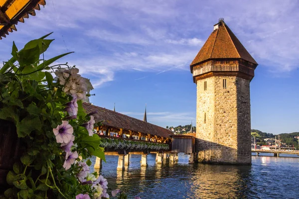Ponte Capela Lucerna Suíça Europa — Fotografia de Stock
