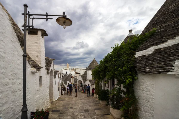 Trulli Huizen Arbelobello Puglia Italië — Stockfoto