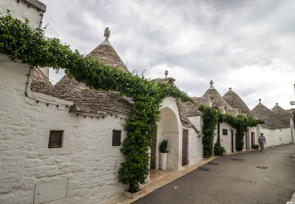 Trulli Huizen Arbelobello Puglia Italië — Stockfoto