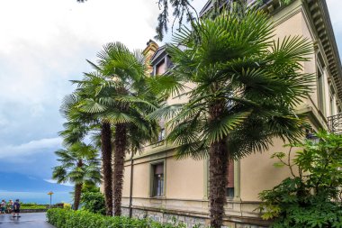 Montreux İsviçre Alpleri'nde Cenevre Gölü