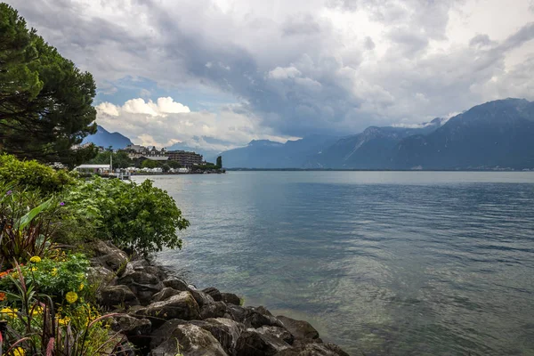 Lac Léman Montreux Suisse Dans Les Alpes — Photo
