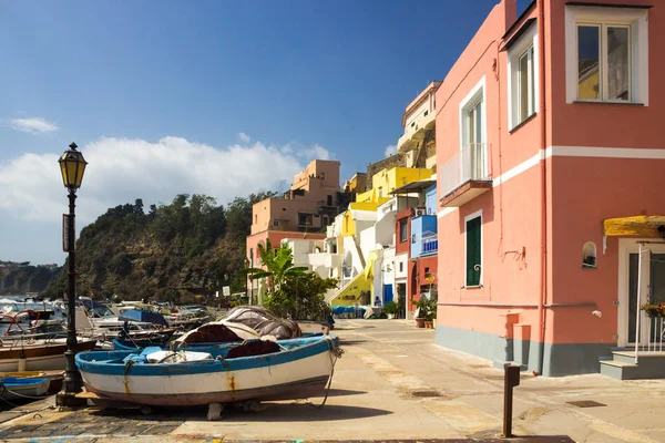 Isla Procida Con Casas Coloridas Bahía Napolitana Italia — Foto de Stock