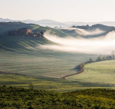 Tuscany 'deki Girit Senesi' nde gün doğumu