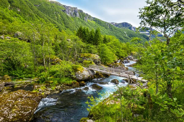 Sendero Montaña Parque Nacional Folgefonna Noruega — Foto de Stock