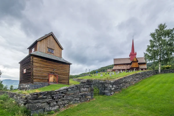 wooden church and cemetery in Ringebu in Norway