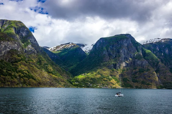 Aurlandsfjord Och Fjällen Västra Norge — Stockfoto