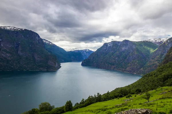 Batı Norveç Naeroyfjord Daki Gudvangen Köyü — Stok fotoğraf