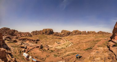 Wadi Musa Petra üzerinden panoramik görünüm