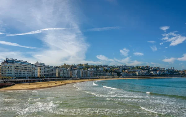 La Concha Körfezi ve San Sebastian İspanya plaj