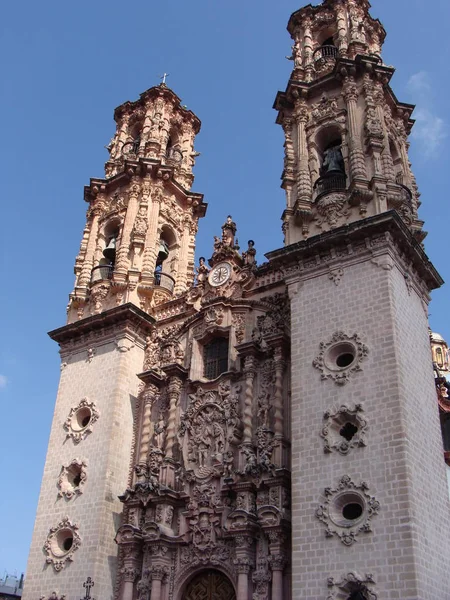 Facade Parish Saint Prisca Taxco Mexico Silver Town — Stock Photo, Image