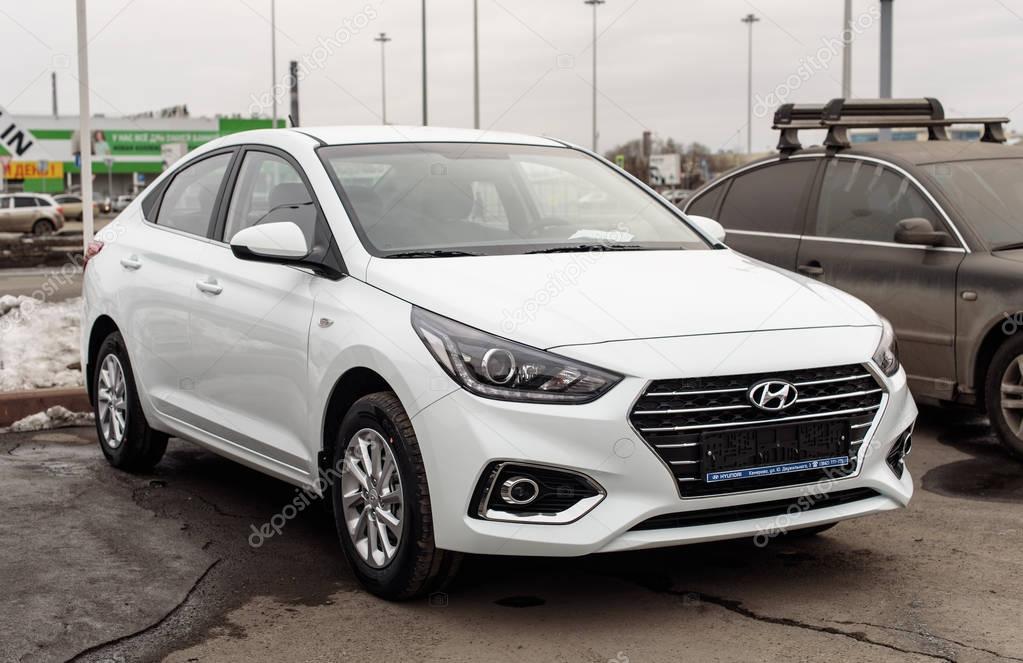 Novokuznetsk, Russia - Mart 25, 2017:New  Hyundai Accent (Solaris)