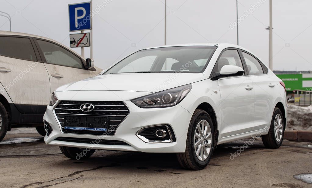Novokuznetsk, Russia - Mart 25, 2017:New  Hyundai Accent (Solaris)